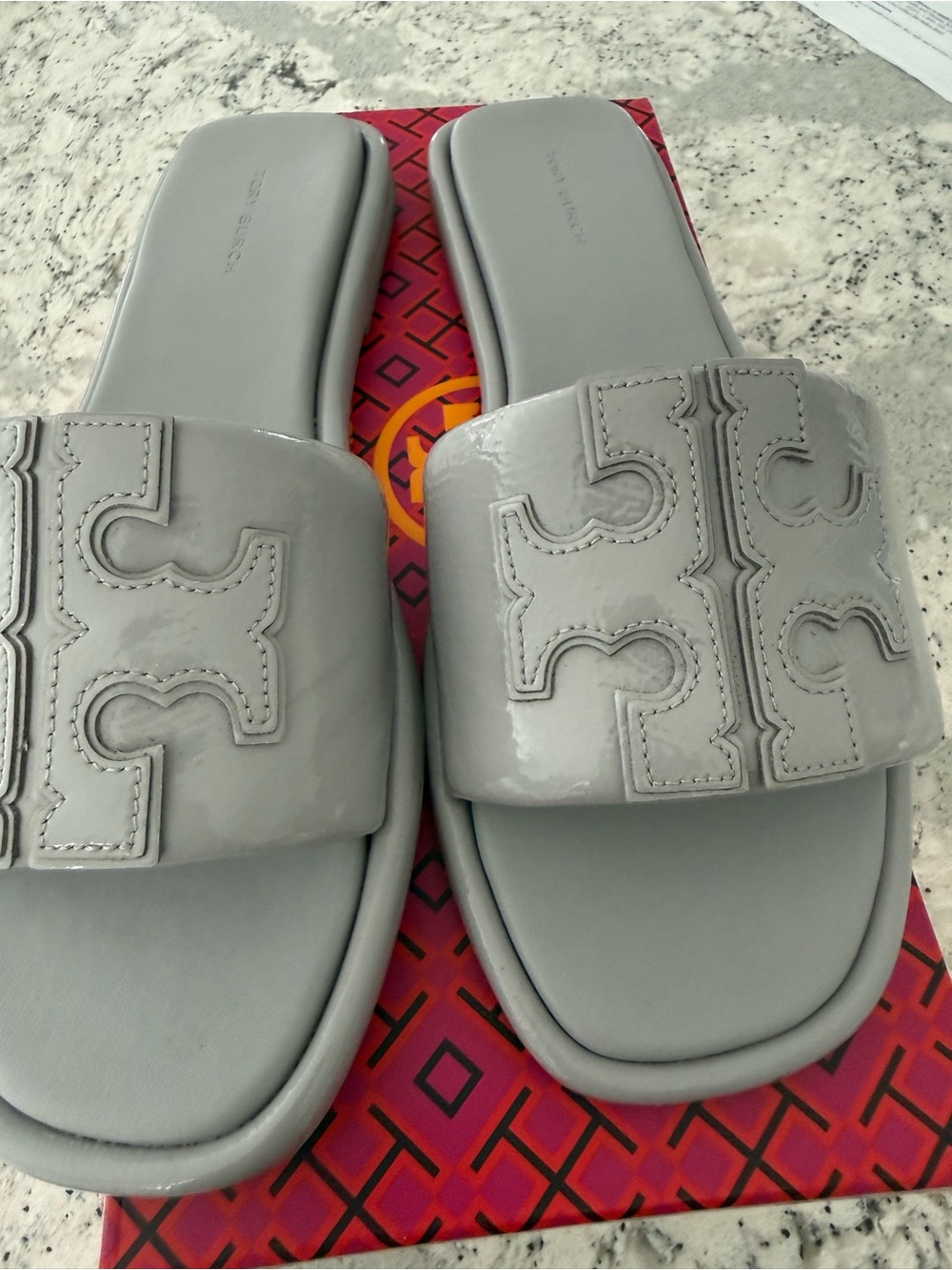 Tory Burch Double T Sport Slides size 9 ladies